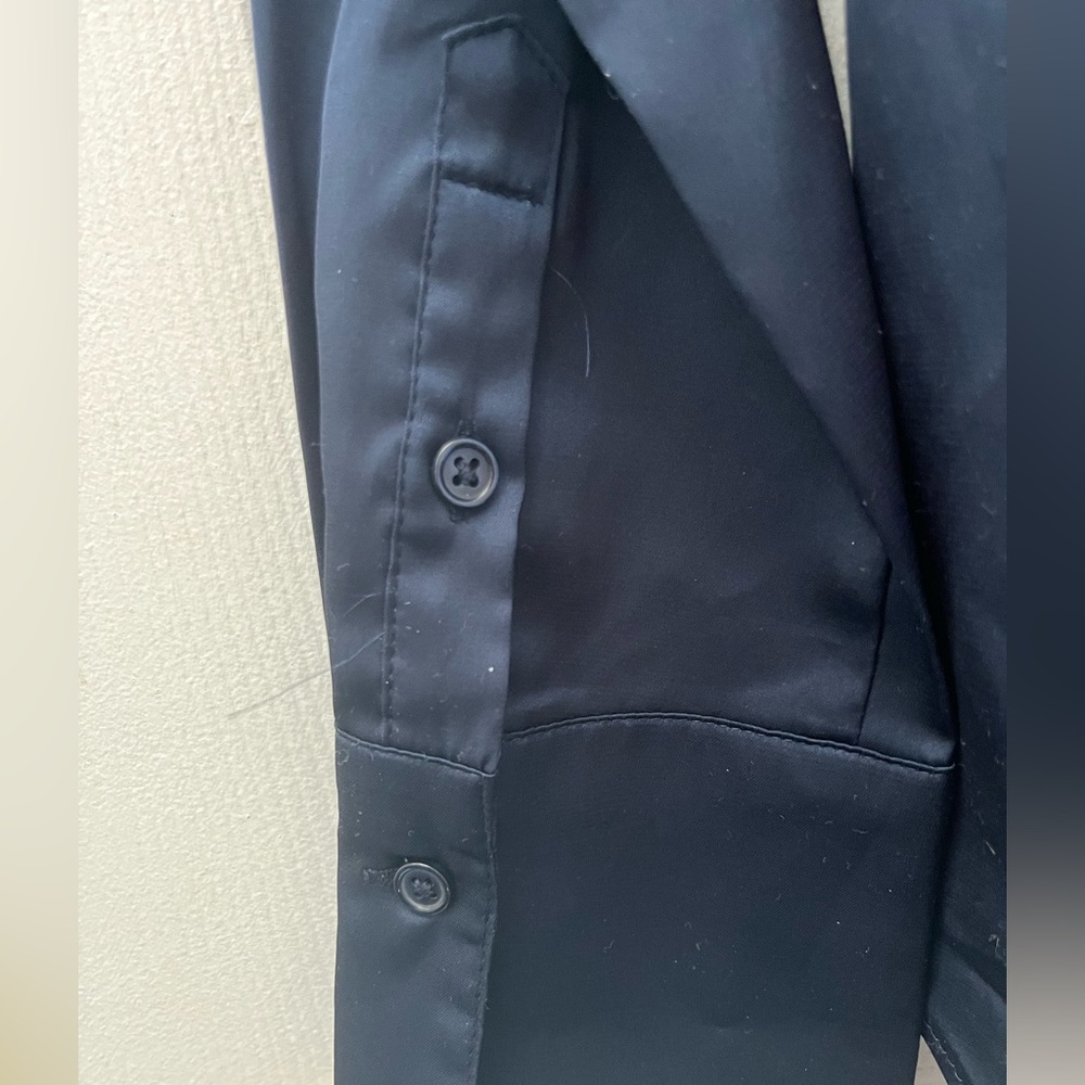 Banana Republic Satin Classic Shirt Preppy Navy - Picture 5 of 7